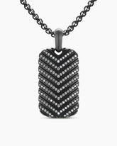 Chevron Tag in Black Titanium with Diamonds, 34mm